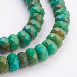 Natural Magnesite Beads Strands, Rondelle, Faceted, Dyed & Heated