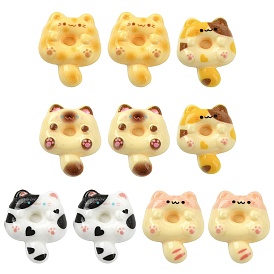 10шт. 5 цвета, мультяшная кошка в форме пончика, застежки для значков из смолы, покрашенный золотой латунный значок для рюкзака или одежды