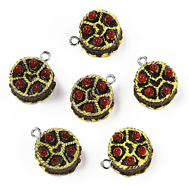 Кулон с имитацией еды из смолы, подвески с вишневым тортом и железными петлями с платиновым напылением