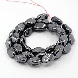 Non-magnetic Synthetic Hematite Beads Strands, Twist, 12x7x7mm, Hole: 1mm, 15.7 inch