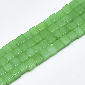Natürliche Malaysia Jade Perlen Stränge, gefärbt, Würfel