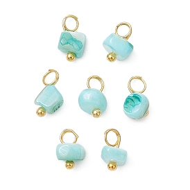 Подвески из натуральных окрашенных пресноводных ракушек, с медными петлями, золотые