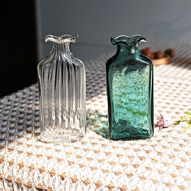 Mini Glass Rectangle Vase, Micro Landscape Home Dollhouse Accessories, Pretending Prop Decorations