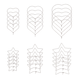 304 Stainless Steel Hoop Earring Findings, Star & Heart