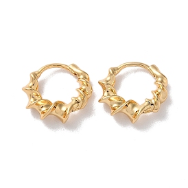 Twist Ring Brass Hoop Earrings for Women