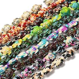 Synthetic Turquoise Dyed Beads Strands, Fuel Injection Effect, Sea Turtle