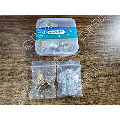 40Pcs Rhombus 304 Stainless Steel Stud Earring Findings with Loop, 50Pcs Silicone Ear Nuts/Earring Backs