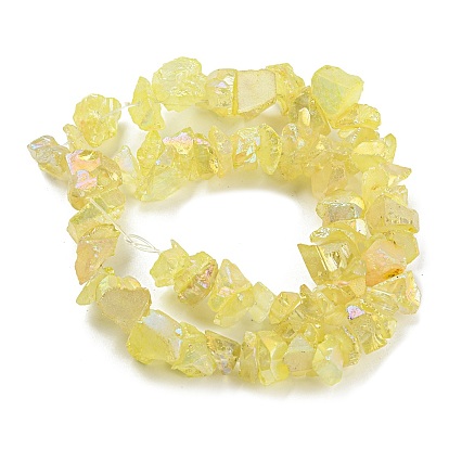 Electroplated Natural Quartz Beads Strands, Nuggets