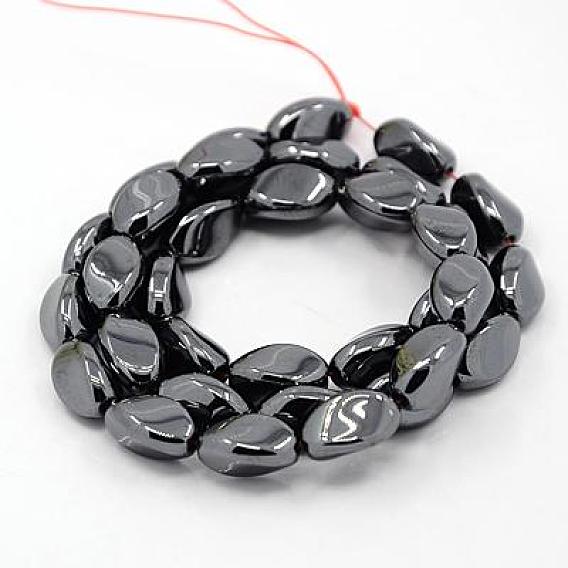 Non-magnetic Synthetic Hematite Beads Strands, Twist, 12x7x7mm, Hole: 1mm, 15.7 inch