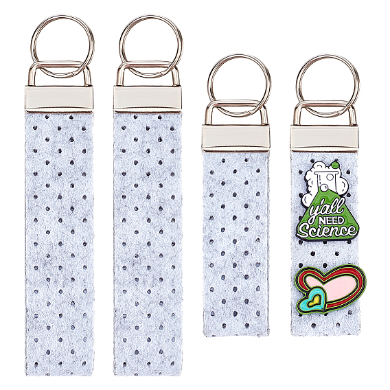 2 прямоугольные сумки, фетровые заготовки для брелоков, с кольцами, Писаемый ремешок для украшения автомобильной сумки своими руками, платина