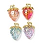 UV Plating Alloy with Acrylic Pendants, Strawberry Charms