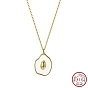 925 Sterling Silver Enamel Pendants, White Irregular Charms, without Necklace