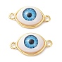 Brass Resin Links Connectors, Long-Lasting Plated, Real 18K Gold Plated, Evil Eye
