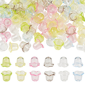 120шт 6 цвета прозрачные акриловые колпачки для бусин, цветок