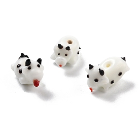 Handmade Lampwork Beads, Cartoon Style, Cow