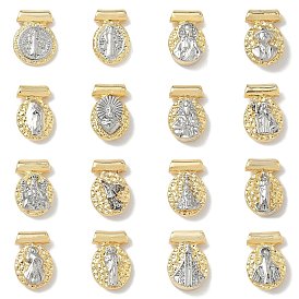 Латунные подвески, плоские круглые прелести, религиозные темы, долговечный, стойки покрытие