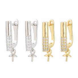 Латунные серьги-кольца из прозрачного кубического циркония, придерживаться, запереть, за половину пробурено бисера, без кадмия и без свинца, долговечный, стойки покрытие