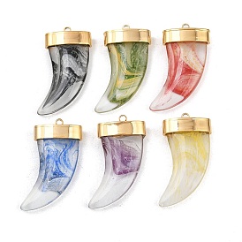 304 подвески из нержавеющей стали, рог, со стеклом, вакуумное покрытие pvd, реальный 18 k позолоченный