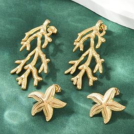 304 из нержавеющей стали серьги, золотые