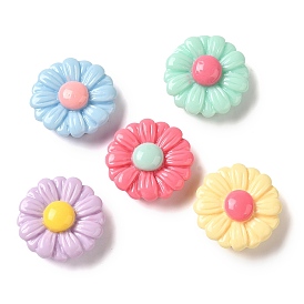 Opaque Resin Decoden Cabochons, Flower