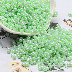 Glass Seed Beads, Opaque Colours Luster, Peanut