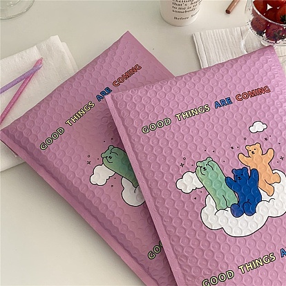 Rectangle Bear Kraft Paper Bubble Mailers, Self-Seal Bubble Padded Envelopes, Mailing Envelopes for Packaging