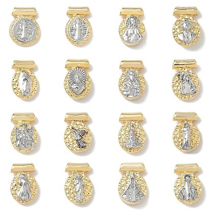 Латунные подвески, плоские круглые прелести, религиозные темы, долговечный, стойки покрытие