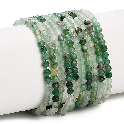 Природные африканские нефритовые бусы пряди, граненые, круглые