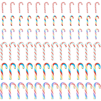 72шт. 6 стили рождественских украшений в виде леденцов из полимерной глины, притворяясь опорными украшениями