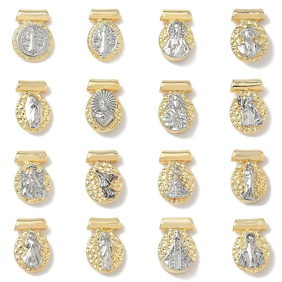 Латунные подвески, плоские круглые прелести, религиозные темы, долговечный, стойки покрытие