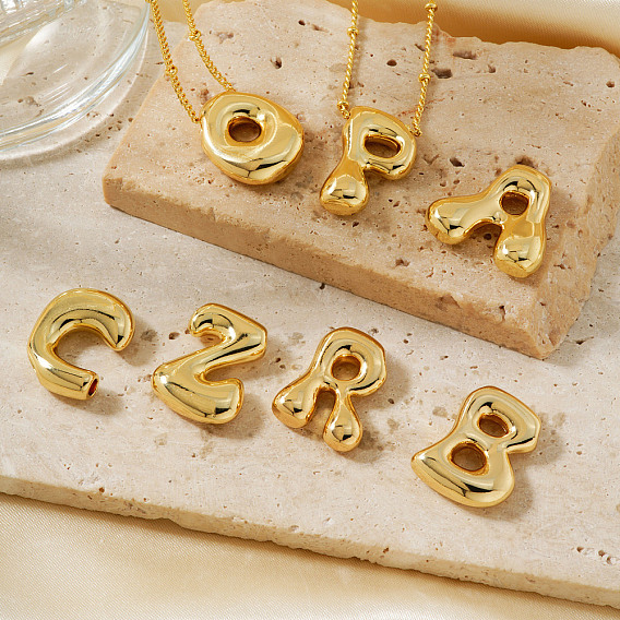 Простые и стильные латунные подвески в виде букв, спутниковые цепочки, ожерелья для женщин и мужчин, золотые