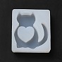 DIY Quicksand Silicone Molds, Resin Casting Molds, for UV Resin, Epoxy Resin Craft Making, Cat with Heart