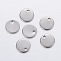 304 Stainless Steel Stamping Blank Tag Pendants, Flat Round Charms