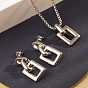 Stainless Steel Rectangle Stud Earrings for Women