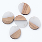 Resin & Walnut Wood Pendants, Oval