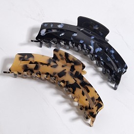 Chic Leopard Print Hair Claw for Ponytail, 13cm Simple and Stylish Hair Accessory
