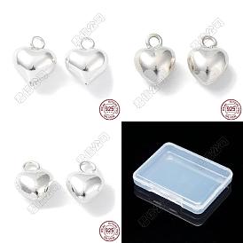 6 Stück 3 Stil 925 Sterling Silber Charms, Herz