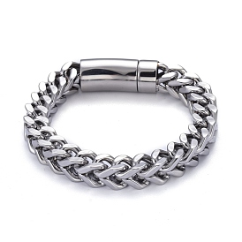 304 Stainless Steel Wheat Chain Bracelets, with Bayonet Clasps