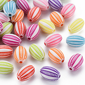 Des perles en plastique, ovale