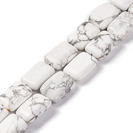 Natural Howlite Beads Strands, Rectangle