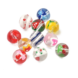 Прозрачные стеклянные эмалевые бусины, бусины ручной работы, круглые