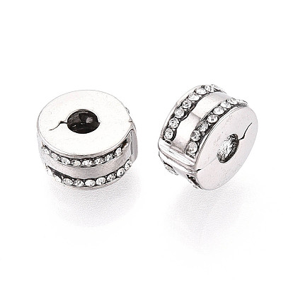 Европейские бусины, сплав, стразы , бусины с большим отверстием, плоско-круглые