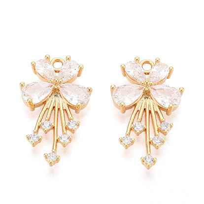 Латунные микро проложить кубического циркония подвески, бабочка