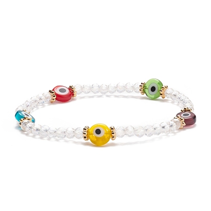 Glass & Lampwork Evil Eye Beaded Stretch Bracelet for Women