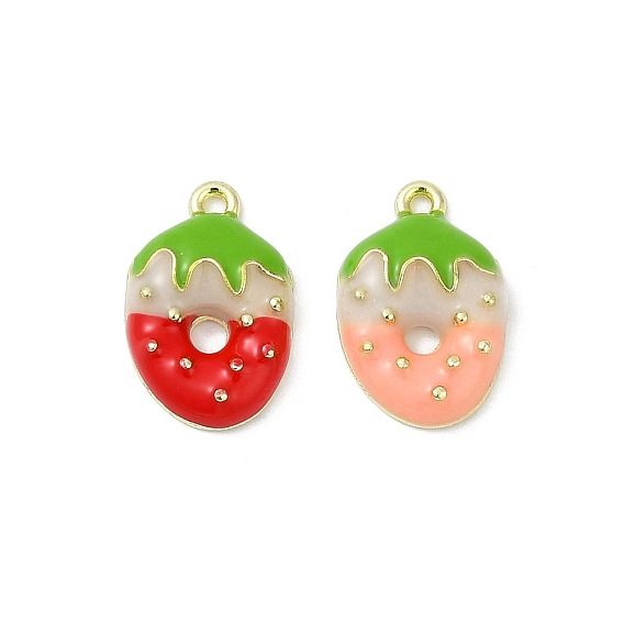 Подвески из эмали и сплава, без кадмия, без никеля и без свинца, клубничное очарование, стойки покрытие, золотые