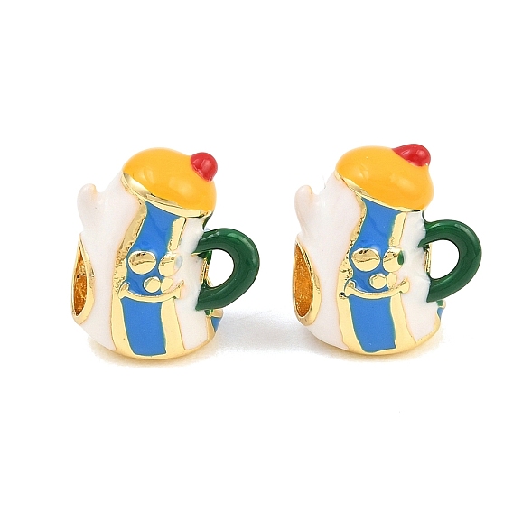 Brass Enamel Pendants, Teacup Charms