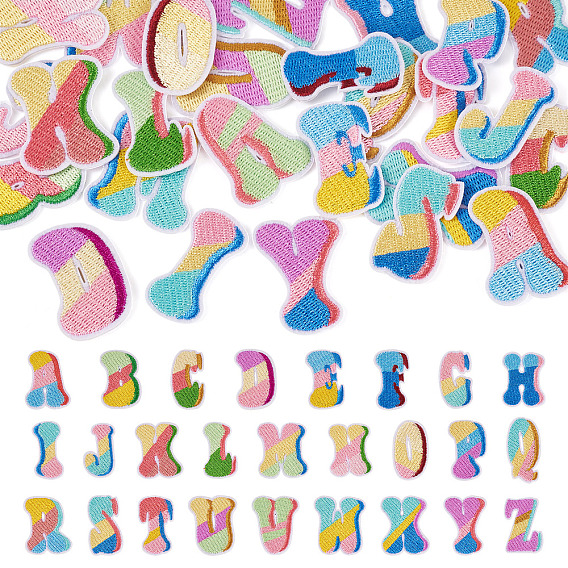 52 шт. 2 наборы нашивок с буквами от A до Z для вышивания/пришивания на ткань, термоклей, аппликации из ткани