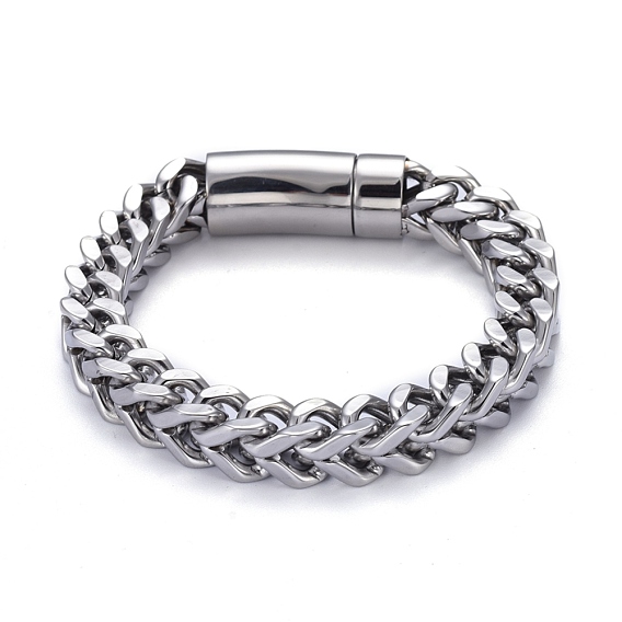 304 Stainless Steel Wheat Chain Bracelets, with Bayonet Clasps