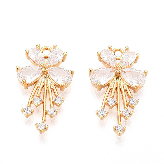 Латунные микро проложить кубического циркония подвески, бабочка