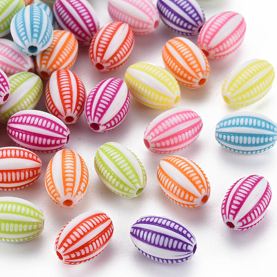 Des perles en plastique, ovale